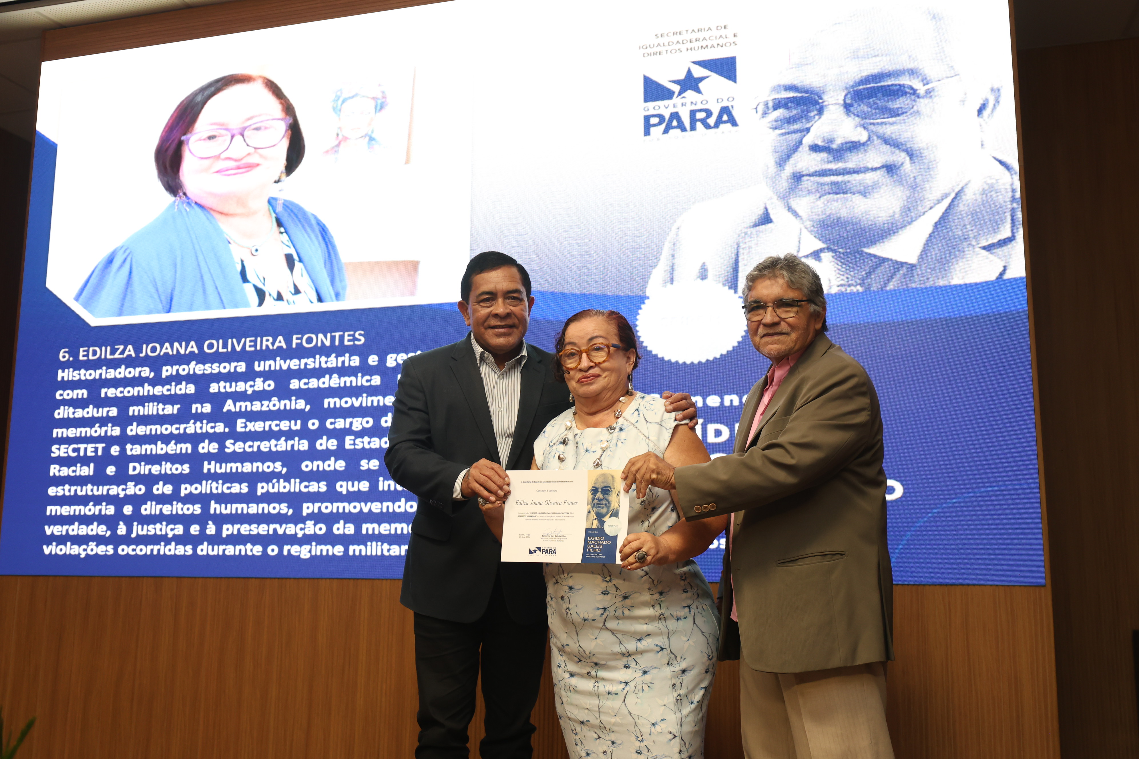 Governo do Pará entrega Comenda 'Egídio Machado Sales Filho de Direitos Humanos'