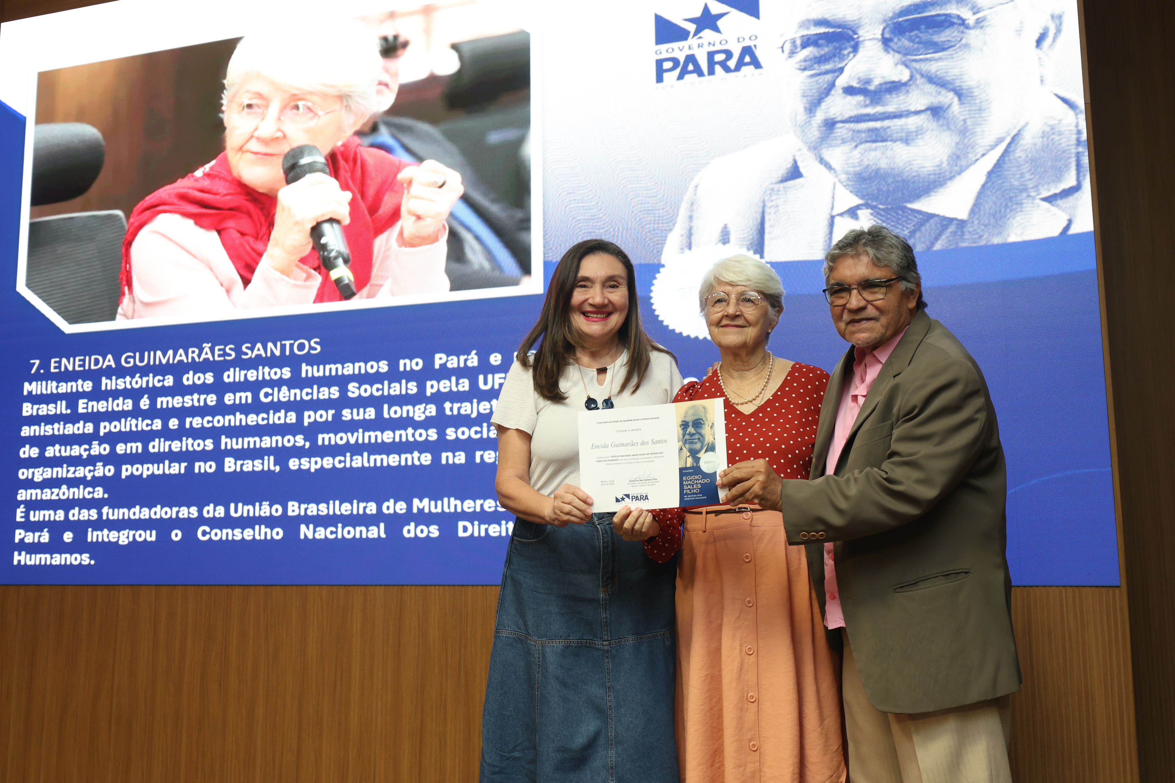 Governo do Pará entrega Comenda 'Egídio Machado Sales Filho de Direitos Humanos'