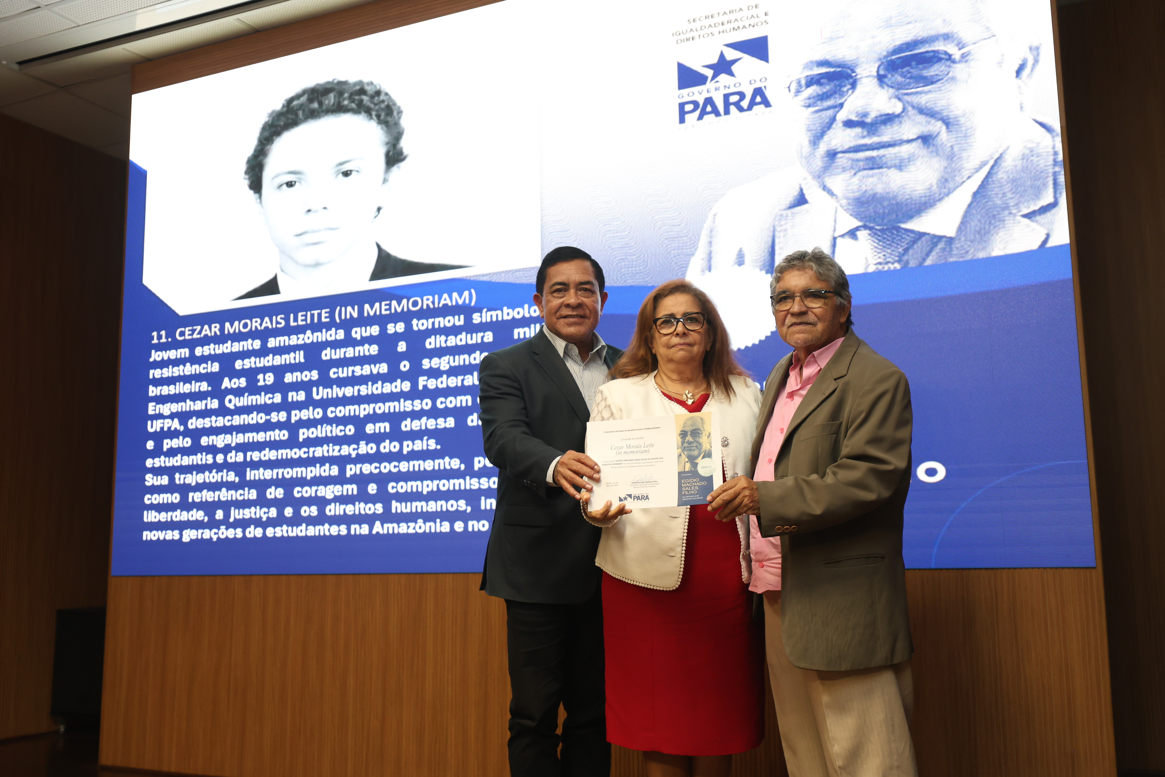 Governo do Pará entrega Comenda 'Egídio Machado Sales Filho de Direitos Humanos'