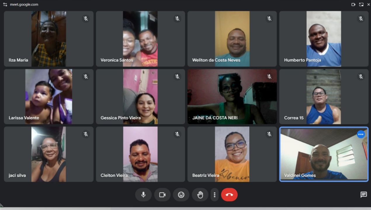 Imagem de uma captura de tela que mostra uma reunião on line
