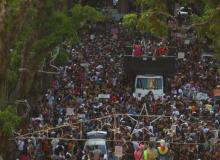 Imagem aérea da parada