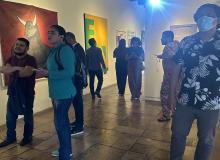 Visitantes da exposição